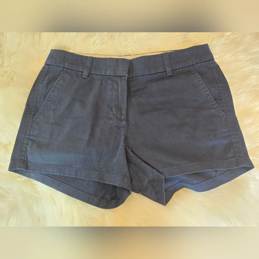 J. Crew Navy and Cream Waistband Shorts Size 4